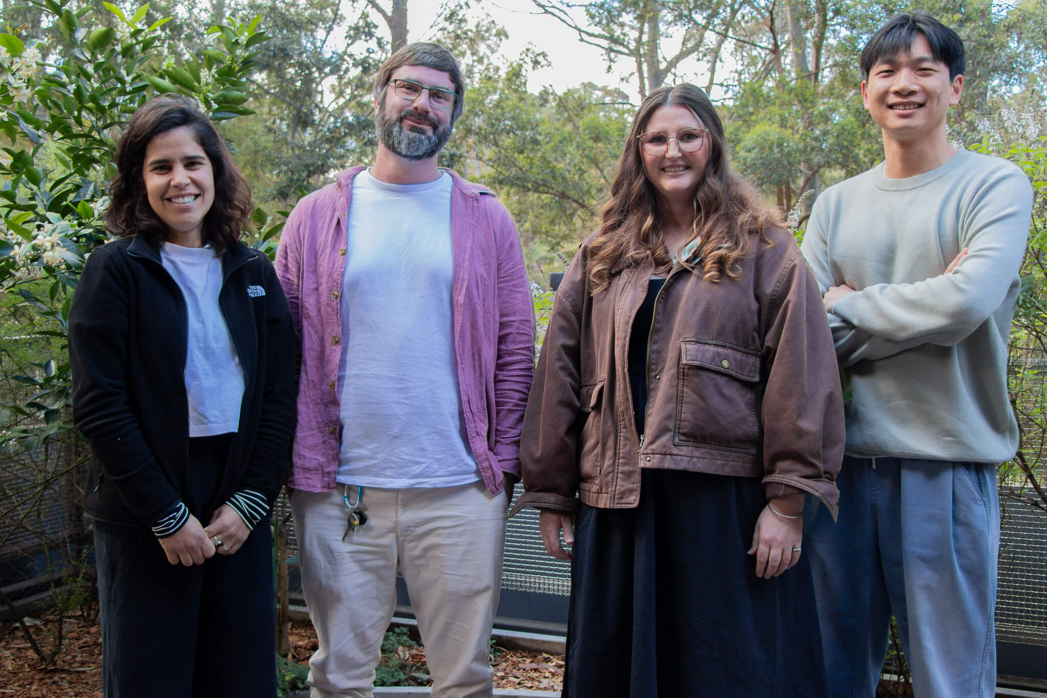 From left to right: Dr Marcella Papini, Dr Kyle Harrison, Found Power CEO/Founder Chelle Norris, Postdoctoral Fellow Siping Chen