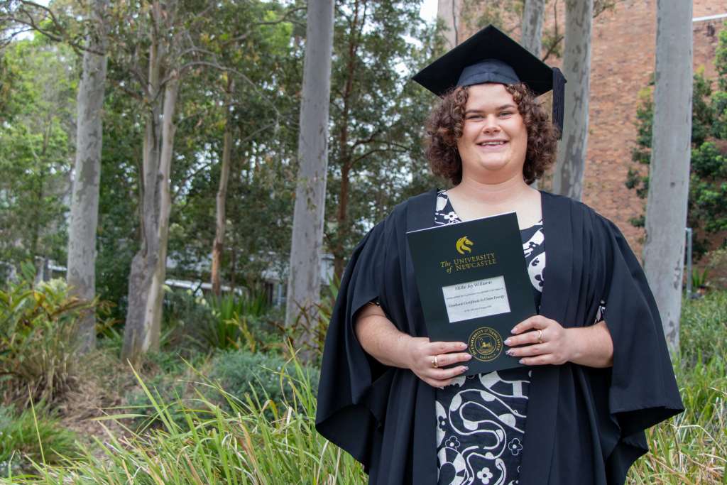 University of Newcastle's first clean energy graduate, Millie Williams